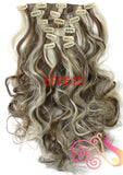 1Set Clip On Hair Extension 50cm 20inch 7pcs/set Natural Hairpieces Hair Style Wavy Curly Synthetic Clip In Hair Extensions 999