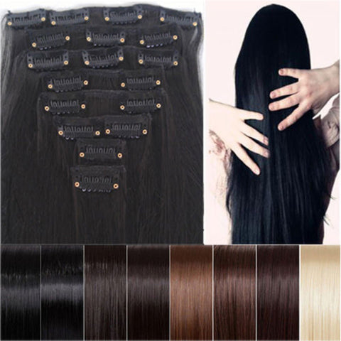Clearance Sale Cheapest 8pcs 26" Long 170g Straight Style Hair Extension Create Ombre Feeling Soft Synthetic 14 Colors Clip In