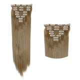 26" (66cm) 170g Straight 8pcs/set Full Head Clip in Hair extensions Color Hair Blue Purple Pink Blonde Brown Gray Synthetic Hair