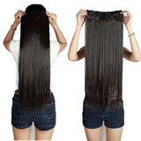 Natural Straight Hair Clip in on Hair Extensions 26 inch 66cm Length super long blonde hair Black Dark Light Brown hairpiece