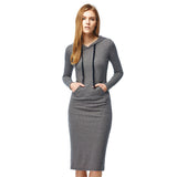New 2016 Autumn and Winter Women Floor-Length Dress Casual Hips Long Style Hooded Dress Lady Thickening DressM15322