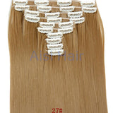 16 Colors Clip in Hair Extensions 25inch Long Straight Fake False Hair Extension Heat Resistant Synthetic Natural Hair Extension