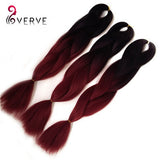 Ombre Kanekalon Braiding Hair braid 100g/piece Synthetic Two Tone High Temperature Fiber Kanekalon Jumbo Braid Hair Extensions