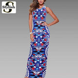 Maxi Dress Summer Bohemian Long Dress Boho 2016 New Fashion Sexy Sleeveless Print Bandage Tank Long Dresses For Women Clothing