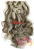 22 Colors!!! Free Shipping 50cm 20inch 7pcs/Set Curly Hair Extension Hairpiece Hair Weave Synthetic Clip In Hair Extensions 999