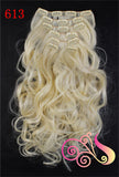 22 Colors!!! Free Shipping 50cm 20inch 7pcs/Set Curly Hair Extension Hairpiece Hair Weave Synthetic Clip In Hair Extensions 999