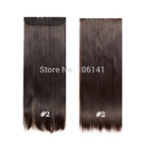Clip In Hair Extensions 24inch 60cm 120g 5clips Long Straight  Synthetic Hair Clip in Synthetic Hair Extension Free Shipping