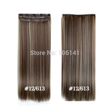 Clip In Hair Extensions 24inch 60cm 120g 5clips Long Straight  Synthetic Hair Clip in Synthetic Hair Extension Free Shipping