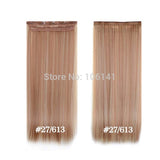 Clip In Hair Extensions 24inch 60cm 120g 5clips Long Straight  Synthetic Hair Clip in Synthetic Hair Extension Free Shipping