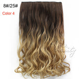 24" 60cm Wavy Curly Extension 5 Clip De Cheveux Ombre Piece Hair Extensions Cosplay Style Chocolate Brown to Sandy Blonde B40