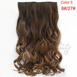 24" 60cm Wavy Curly Extension 5 Clip De Cheveux Ombre Piece Hair Extensions Cosplay Style Chocolate Brown to Sandy Blonde B40