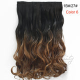 24" 60cm Wavy Curly Extension 5 Clip De Cheveux Ombre Piece Hair Extensions Cosplay Style Chocolate Brown to Sandy Blonde B40