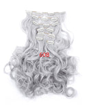 22 Colors!!! Free Shipping 50cm 20inch 7pcs/Set Curly Hair Extension Hairpiece Hair Weave Synthetic Clip In Hair Extensions 999
