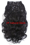1Set Clip On Hair Extension 50cm 20inch 7pcs/set Natural Hairpieces Hair Style Wavy Curly Synthetic Clip In Hair Extensions 999