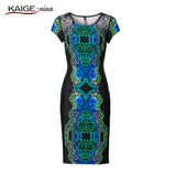Kaige.Nina Autumn Sexy O-Neck Lace Dress Women Vestidos Casual Mini Dress Short Sleeve Print Plus Size Slim Dress Vestido 2409