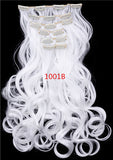 1Set Clip On Hair Extension 50cm 20inch 7pcs/set Natural Hairpieces Hair Style Wavy Curly Synthetic Clip In Hair Extensions 999