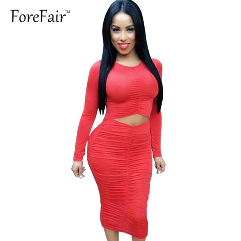 Women Pleated Winter Autumn Dress Black White Longe Sleeve Midi Sexy Hollow Out Party Dresses Women Clothing