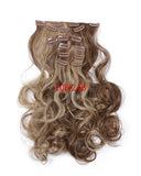 22 Colors!!! Free Shipping 50cm 20inch 7pcs/Set Curly Hair Extension Hairpiece Hair Weave Synthetic Clip In Hair Extensions 999
