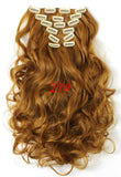 22 Colors!!! Free Shipping 50cm 20inch 7pcs/Set Curly Hair Extension Hairpiece Hair Weave Synthetic Clip In Hair Extensions 999