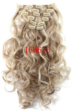 22 Colors!!! Free Shipping 50cm 20inch 7pcs/Set Curly Hair Extension Hairpiece Hair Weave Synthetic Clip In Hair Extensions 999