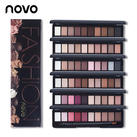 Natural Fashion Make Up Light 10 Colors Eye Shadow Shimmer Matte Eyeshadow Cosmetics Set With Brush NOVO Eye Makeup Palette 1PC