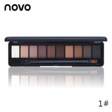 Natural Fashion Make Up Light 10 Colors Eye Shadow Shimmer Matte Eyeshadow Cosmetics Set With Brush NOVO Eye Makeup Palette 1PC
