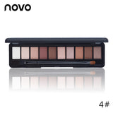 Natural Fashion Make Up Light 10 Colors Eye Shadow Shimmer Matte Eyeshadow Cosmetics Set With Brush NOVO Eye Makeup Palette 1PC