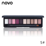 Natural Fashion Make Up Light 10 Colors Eye Shadow Shimmer Matte Eyeshadow Cosmetics Set With Brush NOVO Eye Makeup Palette 1PC