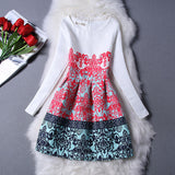 New Fashion Clothes 2016 Autumn Winter Dress Women Floral Print Long Sleeve Casual Dress Lady vestido de festa Plus Size