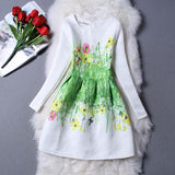 New Fashion Clothes 2016 Autumn Winter Dress Women Floral Print Long Sleeve Casual Dress Lady vestido de festa Plus Size