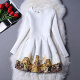 New Fashion Clothes 2016 Autumn Winter Dress Women Floral Print Long Sleeve Casual Dress Lady vestido de festa Plus Size