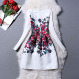 New Fashion Clothes 2016 Autumn Winter Dress Women Floral Print Long Sleeve Casual Dress Lady vestido de festa Plus Size