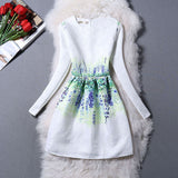 New Fashion Clothes 2016 Autumn Winter Dress Women Floral Print Long Sleeve Casual Dress Lady vestido de festa Plus Size