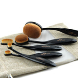 Rose Gold 10 pcs/5 pcs Tooth Brush Shape Oval Makeup Brush Set MULTIPURPOSE Professional Foundation Powder Brush Kit with Bag