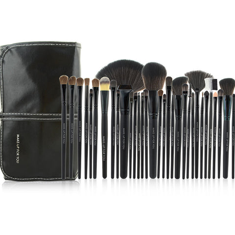 New Arrival 32pcs Black Cosmetic Brush Kit Tool Professional Makeup Brushes Set With PU Leather Case