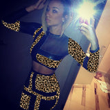 Sexy Dress Club Wear Womens Celebrity Mini 2 piece Bodycon Dress Patchwork Party Bandage Dresses Long Sleeves Bodysuit Dress 473