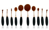 10 Pcs Set Makeup Toothbrush Shape Oval Makeup Brushes Set Foundation Contour Powder Eyebrow Blush Eyeshadow Brush Set