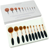 10 Pcs Set Makeup Toothbrush Shape Oval Makeup Brushes Set Foundation Contour Powder Eyebrow Blush Eyeshadow Brush Set
