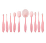 10 Pcs Set Makeup Toothbrush Shape Oval Makeup Brushes Set Foundation Contour Powder Eyebrow Blush Eyeshadow Brush Set