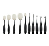 10 Pcs Set Makeup Toothbrush Shape Oval Makeup Brushes Set Foundation Contour Powder Eyebrow Blush Eyeshadow Brush Set