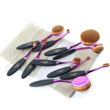 Rose Gold 10 pcs/5 pcs Tooth Brush Shape Oval Makeup Brush Set MULTIPURPOSE Professional Foundation Powder Brush Kit with Bag