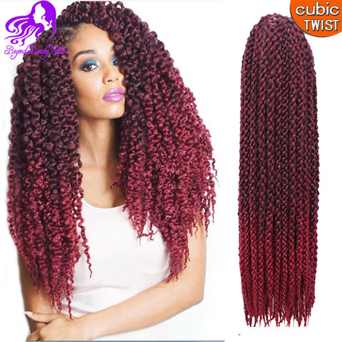3D TM Cubic Twist Crochet Braids Afri Naptural TM Split Synthetic Ombre Havana Mambo Senegalese Freetress Twist Hair Extensions