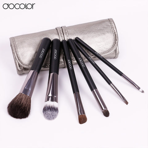 Docolor makeup brushes 6pcs Goat Hair Professional makeup brush set Eye Shadows Eyeliner Nose Smudge make up brushes free ship