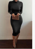 Women Autumn Dress Long Sleeve Sexy Club Dress 2016 Midi Pencil Bodycon Self Portrait Party Dresses Plus Size Women Clothing