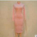 Women Autumn Dress Long Sleeve Sexy Club Dress 2016 Midi Pencil Bodycon Self Portrait Party Dresses Plus Size Women Clothing