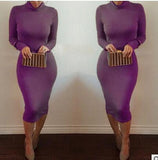 Women Autumn Dress Long Sleeve Sexy Club Dress 2016 Midi Pencil Bodycon Self Portrait Party Dresses Plus Size Women Clothing