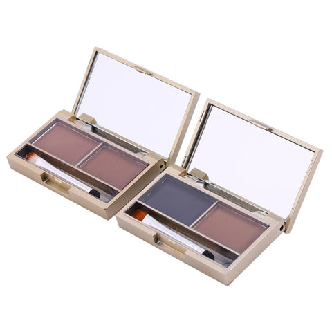2016 New arrive Eye Shadow Eye Brow Makeup 2 Color Waterproof Eyebrow Cake Powder Palette + Brush Make Up Kit/Set Shaping Tools