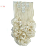 False Hair Extensions Synthetic Hair with Clip 8pcs 18 Clips in Hair Extension 20" Long Curly  Hairpiece Heat Resistant Hair