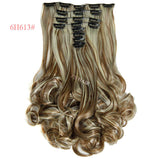 False Hair Extensions Synthetic Hair with Clip 8pcs 18 Clips in Hair Extension 20" Long Curly  Hairpiece Heat Resistant Hair
