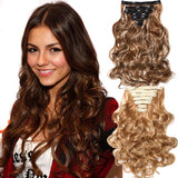 160g 7pcs/set clips in hair extension long Curly Fake hair pieces 16 clip in false hair extensions Multicolor Cheap hairpiece